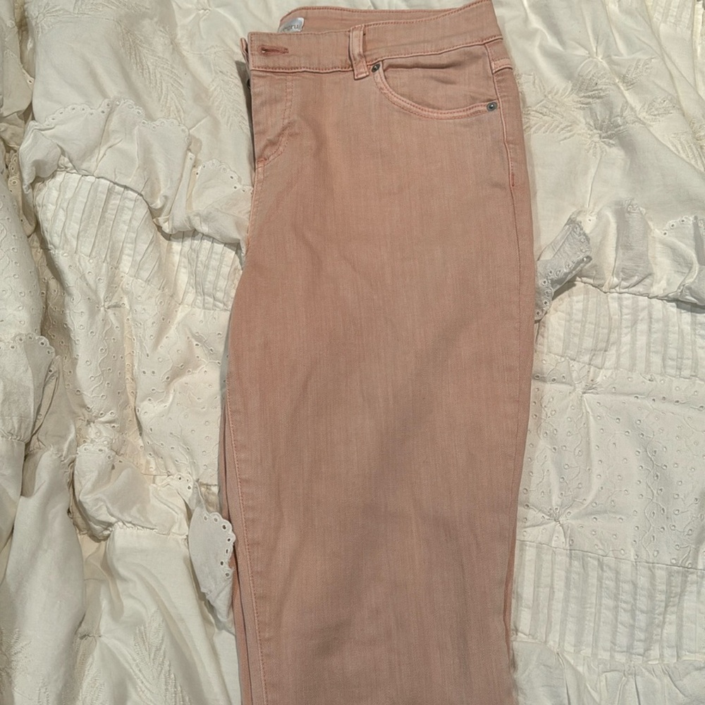 Pink straight leg jeans